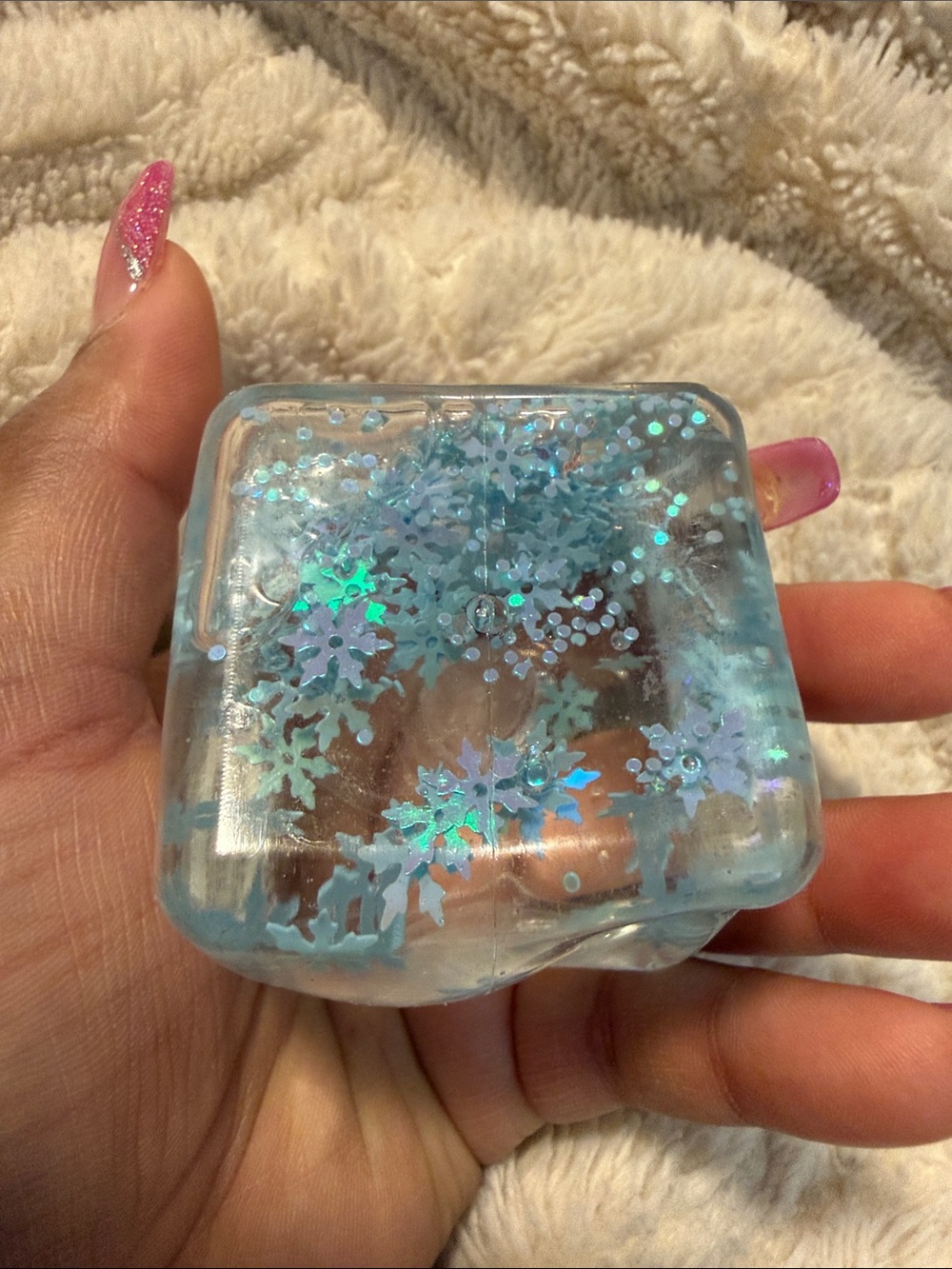 NIB 3 Iridescent Squishy Cubes -Green, Pink & Blue(Pick One) - Picture 2 of 4